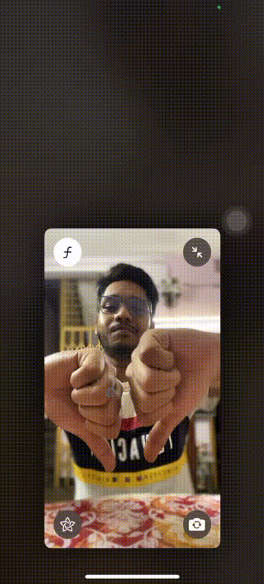 FaceTime 反应 大拇指朝下 双