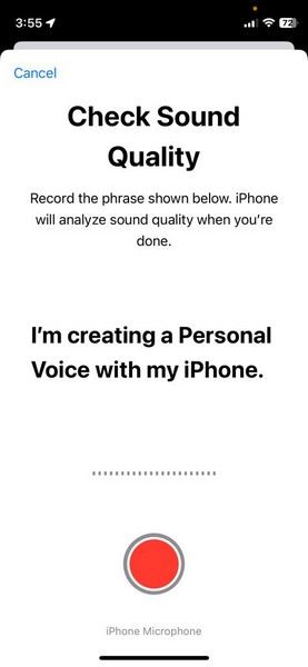 创建个人语音 iPhone ios 17 5