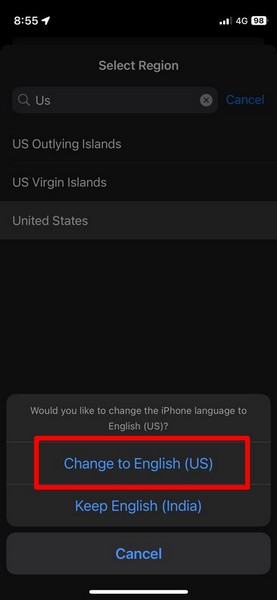 更改语言和区域 iPhone ios 17 4