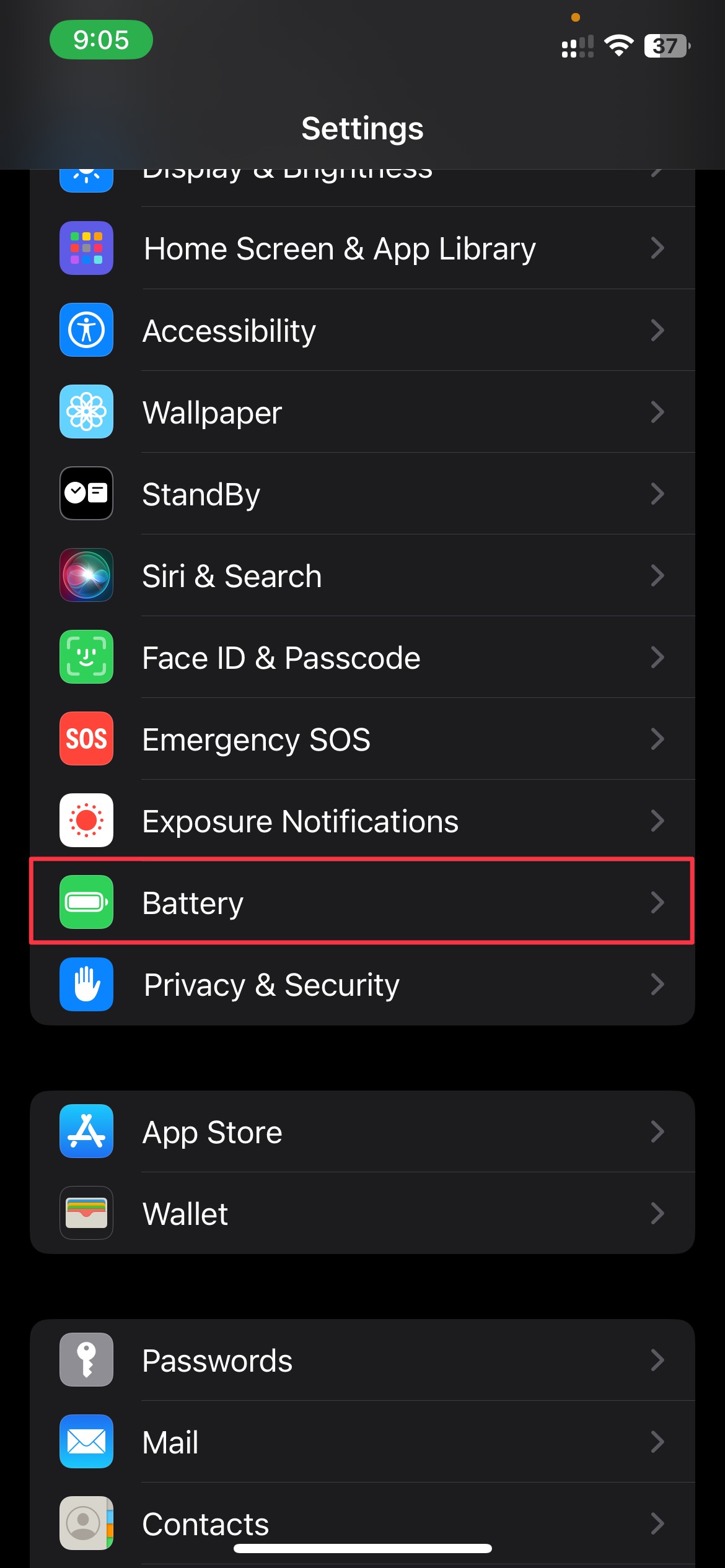 转到 iPhone 上的电池设置