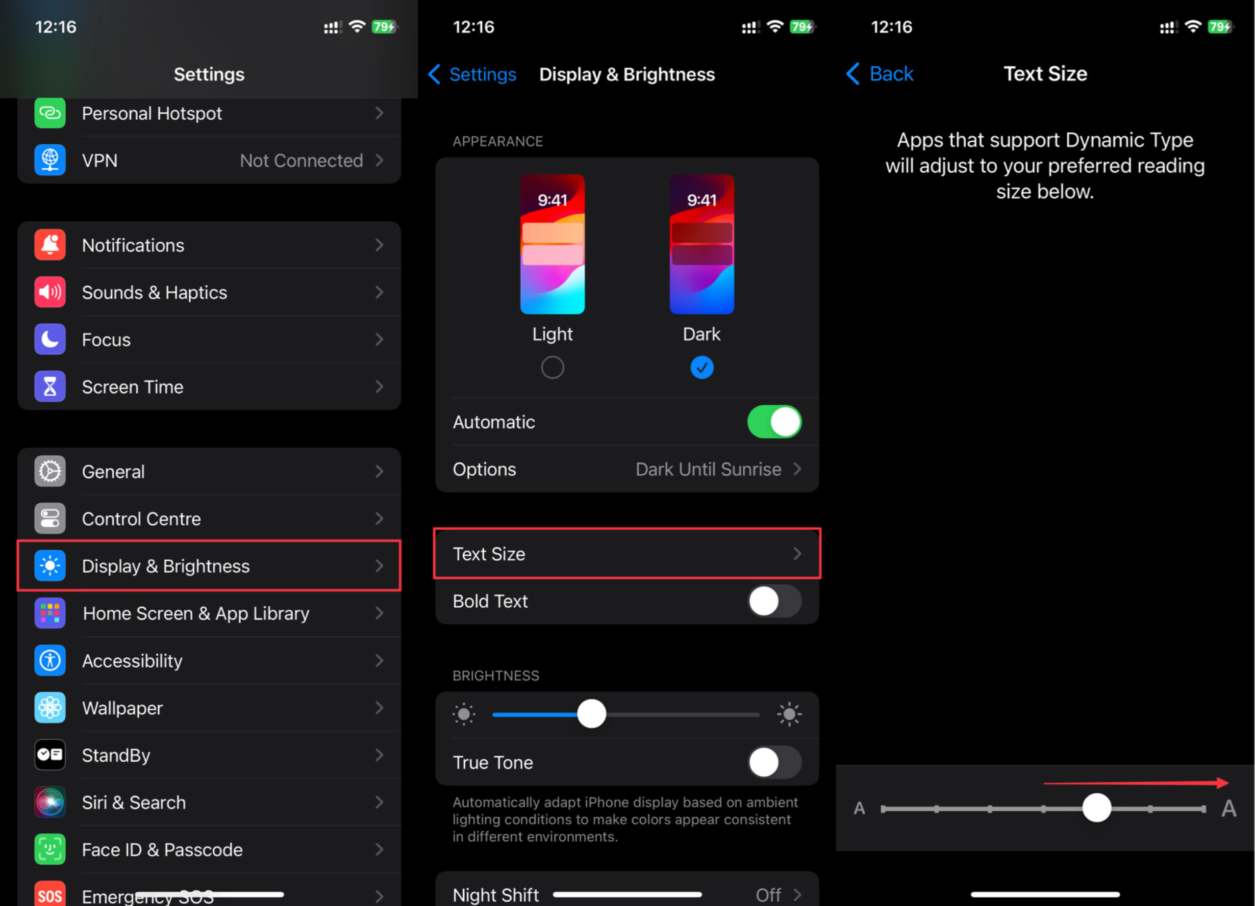 在 iPhone 上调整文本大小