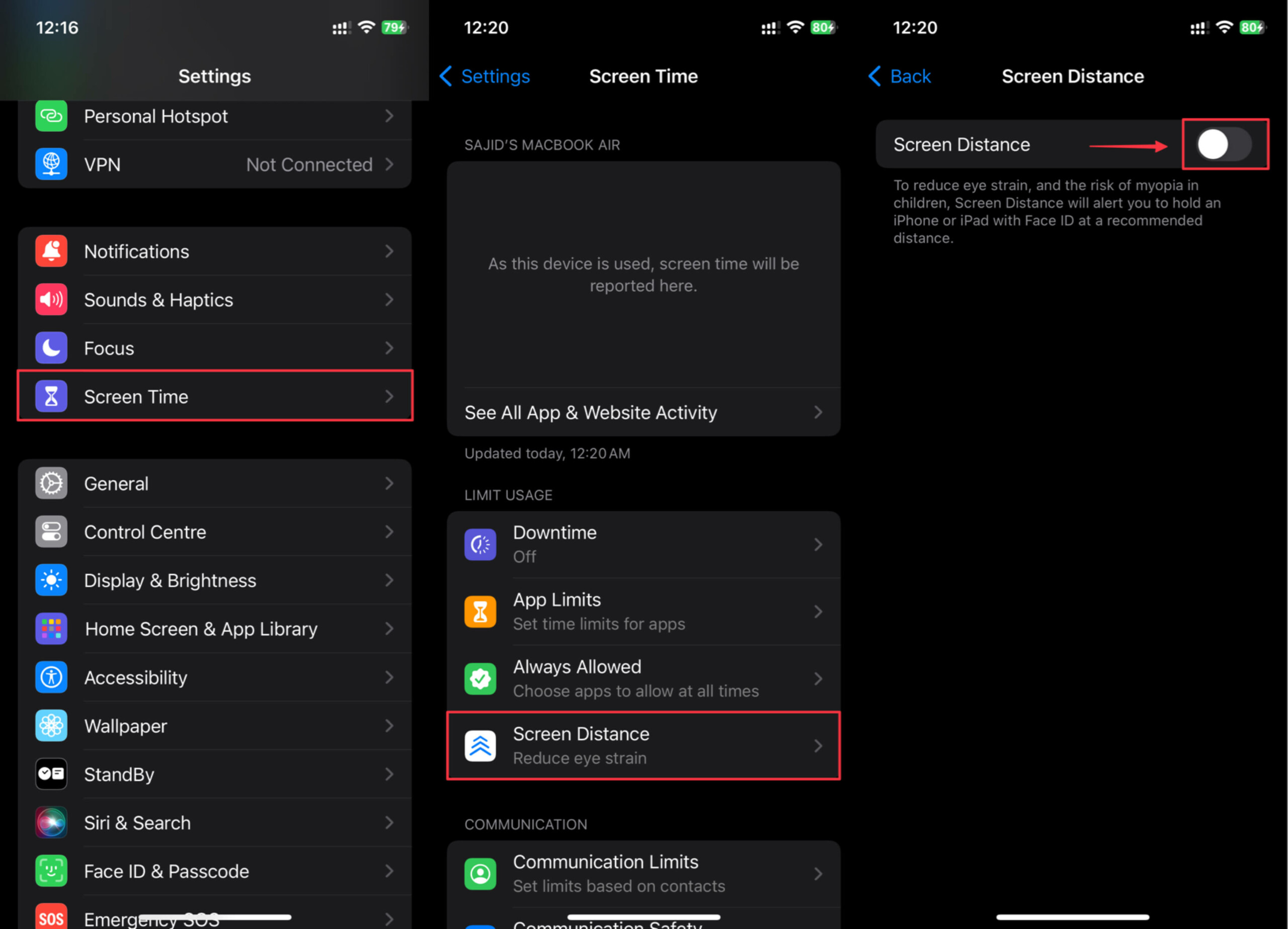 关闭 iPhone 上的屏幕距离功能