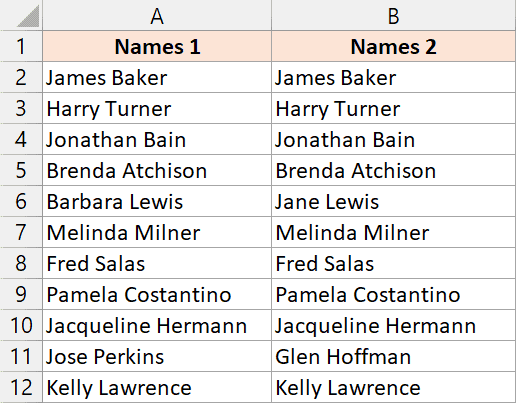 如何在Excel中比较文本
