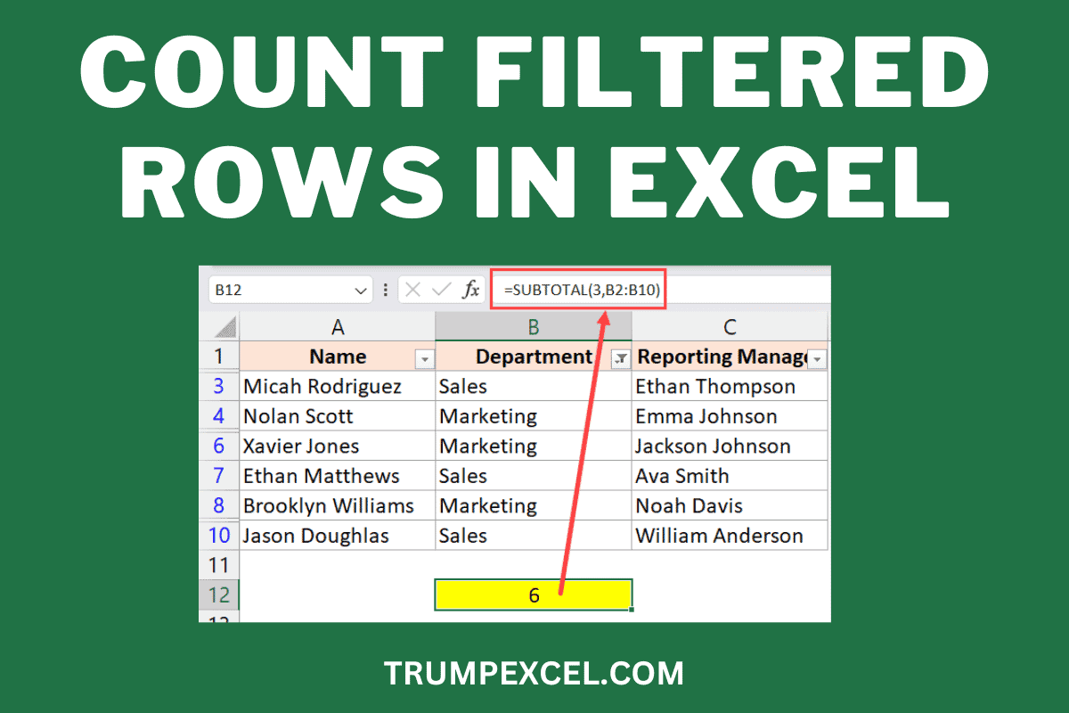 How to Count Filtered Rows in