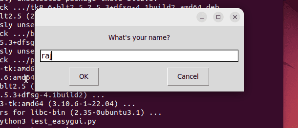 Install and use EasyGUI for Python on Ubuntu