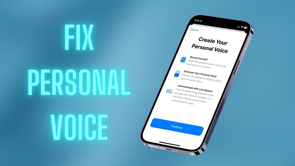 Personal Voice not working iphone ios 17