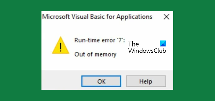 Runtime Error 7 Out Of Memory