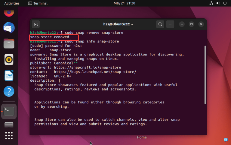 Uninstall the Ubuntu Software Center Package
