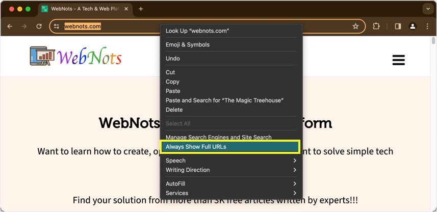 如何在Chrome和Safari地址栏中显示完整的网站URL