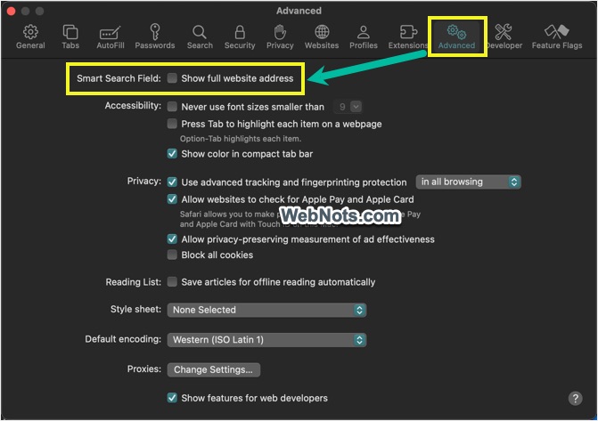 在 Safari 中显示完整站点地址