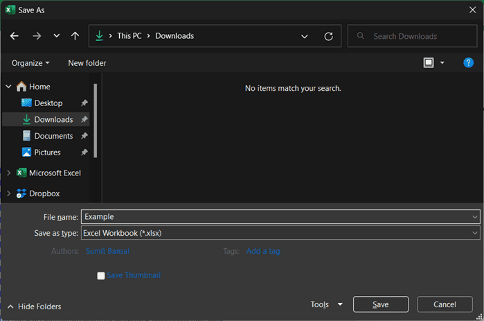 在Excel中另存为快捷方式