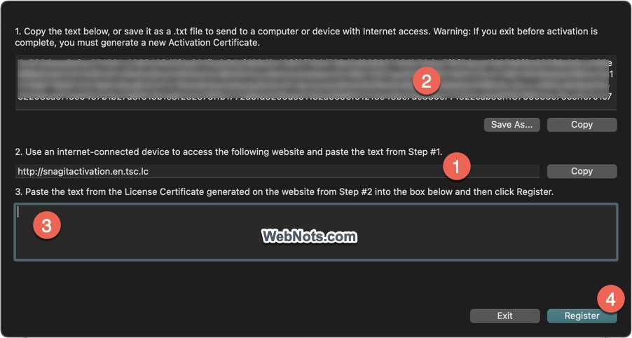 复制 Snagit 激活证书