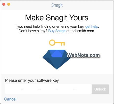 输入 Snagit 软件密钥