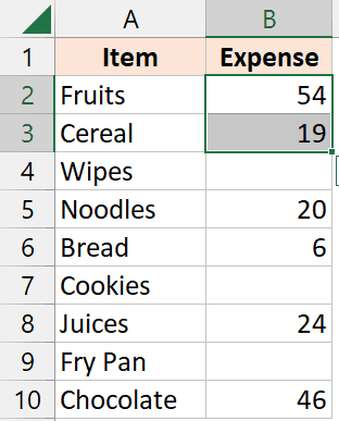 仅选择直到填满单元格，然后再空白