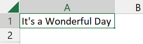 单元格 A1 中的文本