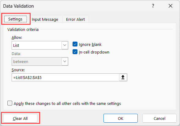 点击清除全部选项