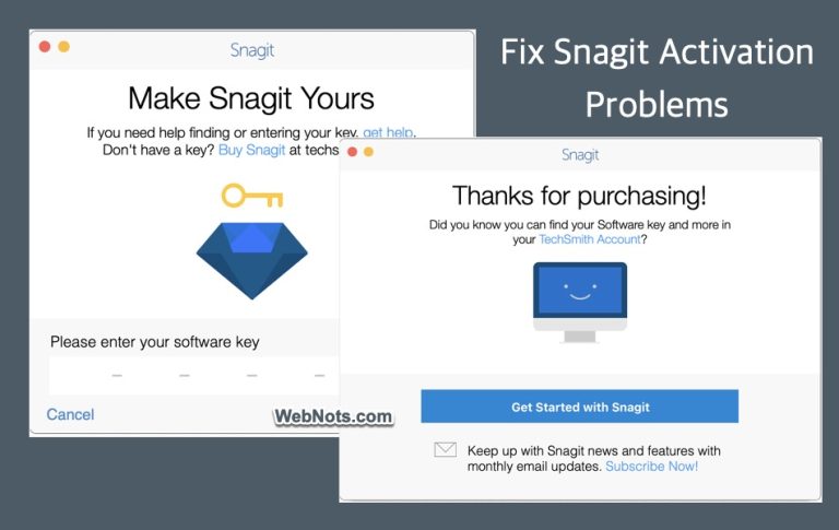 Fix Snagit Activation Problems