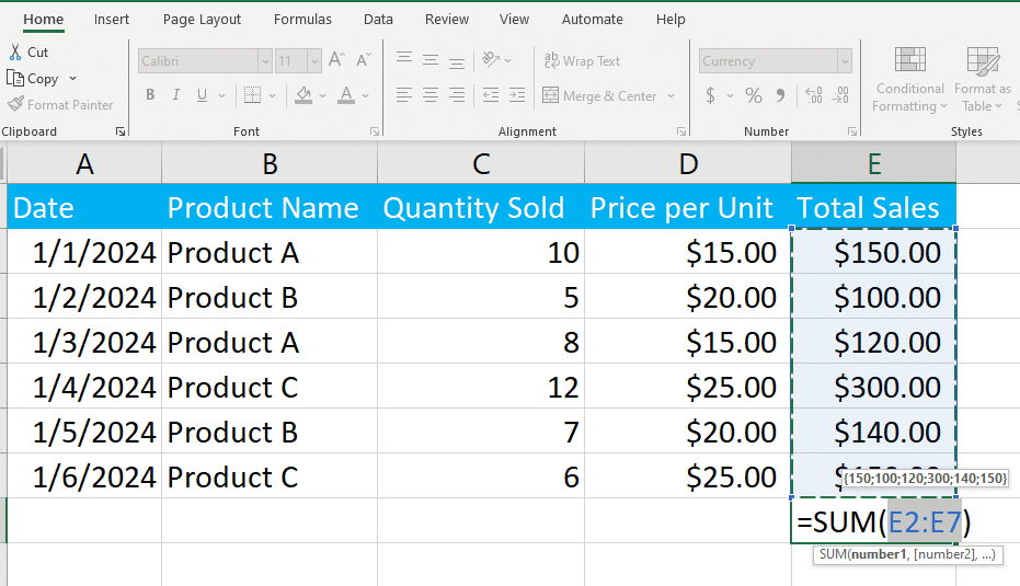 Excel 选择的单元格范围