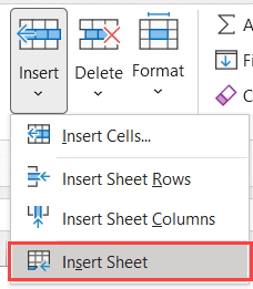 点击插入工作表
