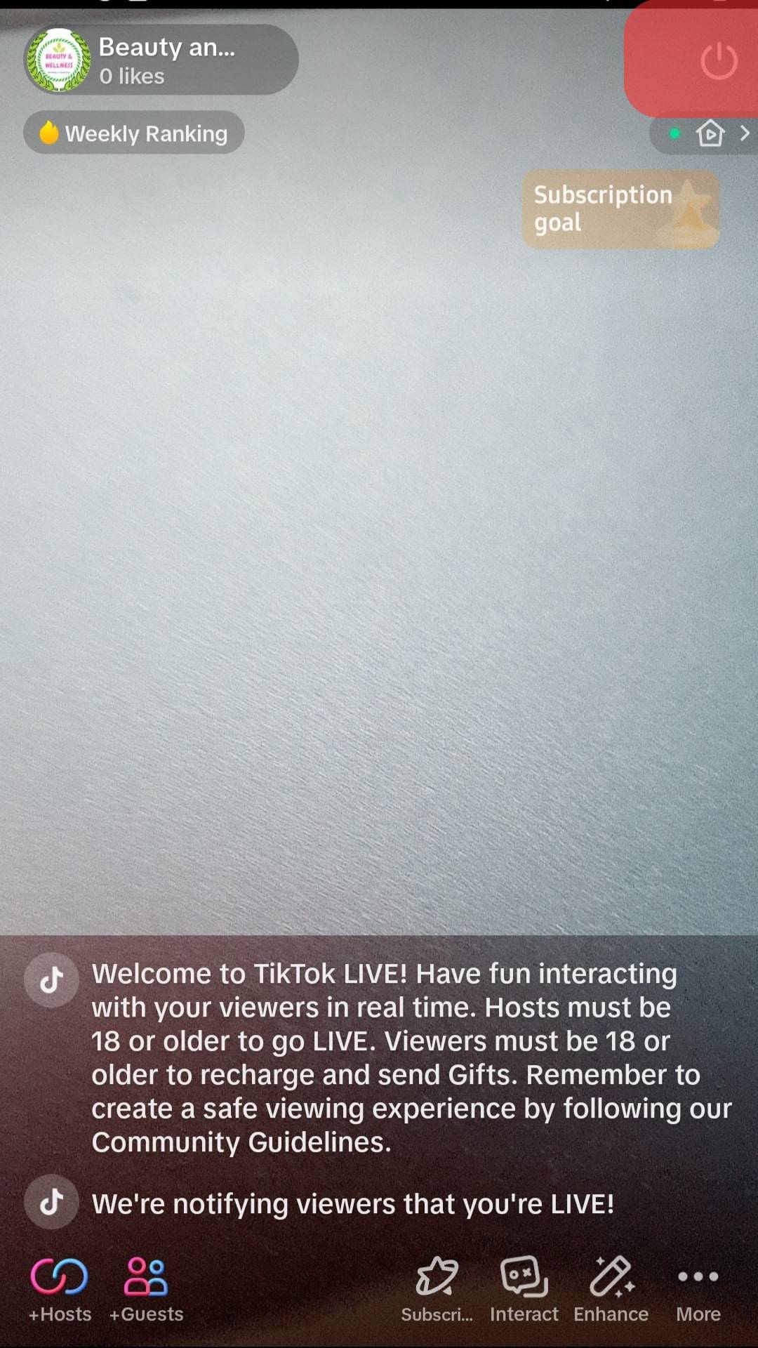 单击关闭按钮结束直播